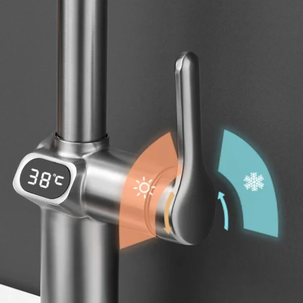 Kitchen Faucet Temperature Faucet Kitchen Pull Out Kitchen Sink Faucet Digital Display Function Rotatable Kitchen Taps - Image 6