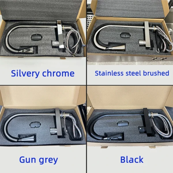 Popular Waterfall Faucet 304 Stainless Steel Hot And Cold Rainfall Kitchen Sink Water Taps Pull Out Spray Kitchen Sink Faucet - Image 5