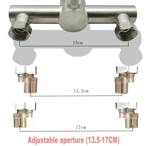 SUS304 stainless steel bathroom shower faucet wall-mounted shower cylinder faucet hot and cold water control valve switch faucet - Image 5