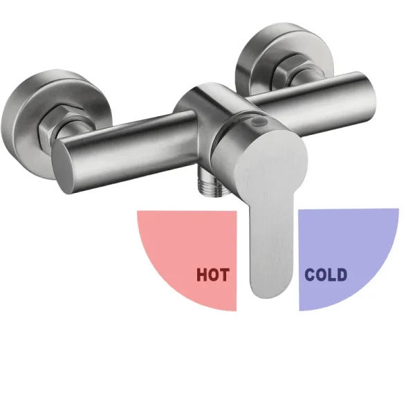 SUS304 stainless steel bathroom shower faucet wall-mounted shower cylinder faucet hot and cold water control valve switch faucet - Image 2