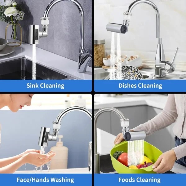 Small Flying Rain Faucet Kitchen Vegetable Washing Shower Faucet Four-speed Rotating Dishwashing Spout Faucet Waterfall Aerator - Image 5