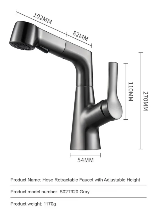 Basin antisplash pullout swivel faucet universal hot and cold water wash basin sink faucet - Image 6