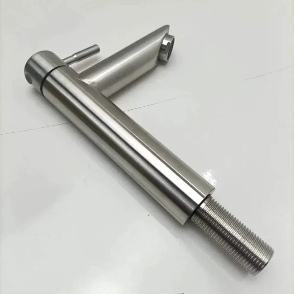 Basin Faucet 304 Stainless Steel Single Cold Water Tap Black Silver Color Deck Mounted Basin Sink Tap G1/2 - Image 2
