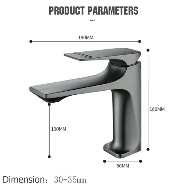 Brass Core Modern Bathroom Sink Faucet Single Handle Deck Mounted Wash Basin Water Tap Hot And Cold Mixer - Image 5