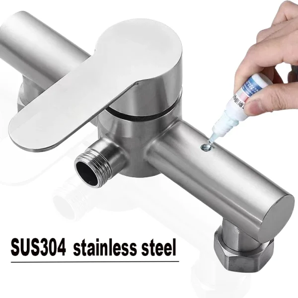 SUS304 stainless steel bathroom shower faucet wall-mounted shower cylinder faucet hot and cold water control valve switch faucet - Image 3