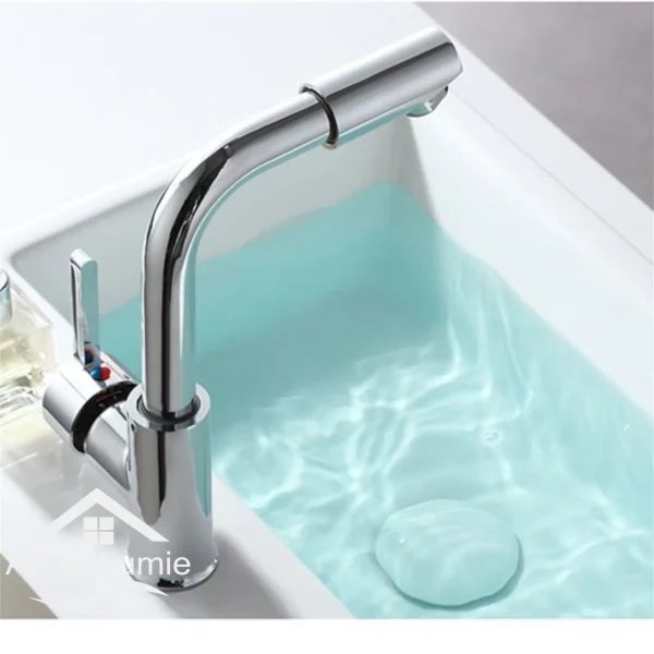 Bathroom Hot and Cold Faucet Basin Water Faucet New Washbasin Tap Deck Mounted Singel Handel Single Hole Chrome - Image 4