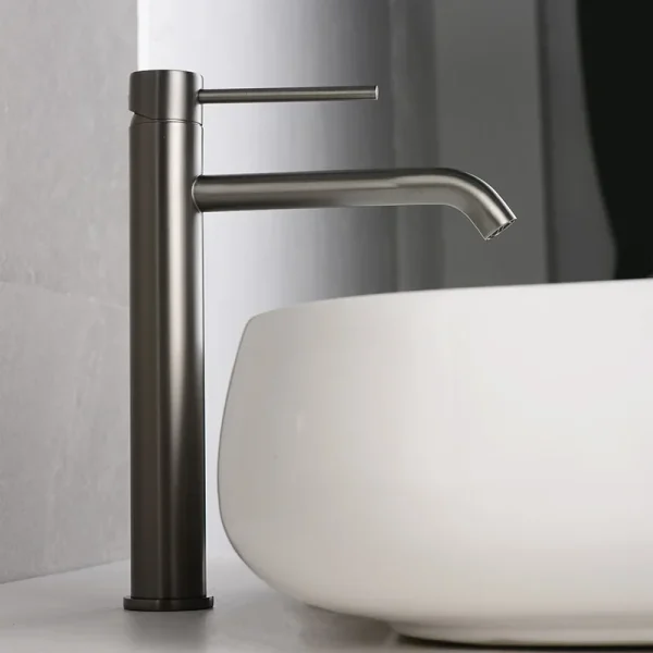 Brushed Gold Bathroom Basin Faucet Cold And Hot Mixer Water Tap Deck Mounted Single Hole & Handle Tall Style Brushed Rose Gold - Image 6